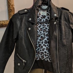 Girls faux leather moto jacket